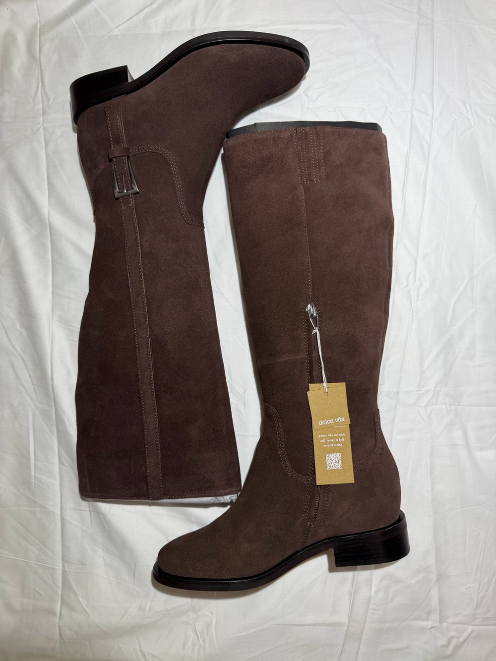 Dolce Vita Kilian H2O Mahogany Suede Waterproof Knee High Boots Size 8 NWT